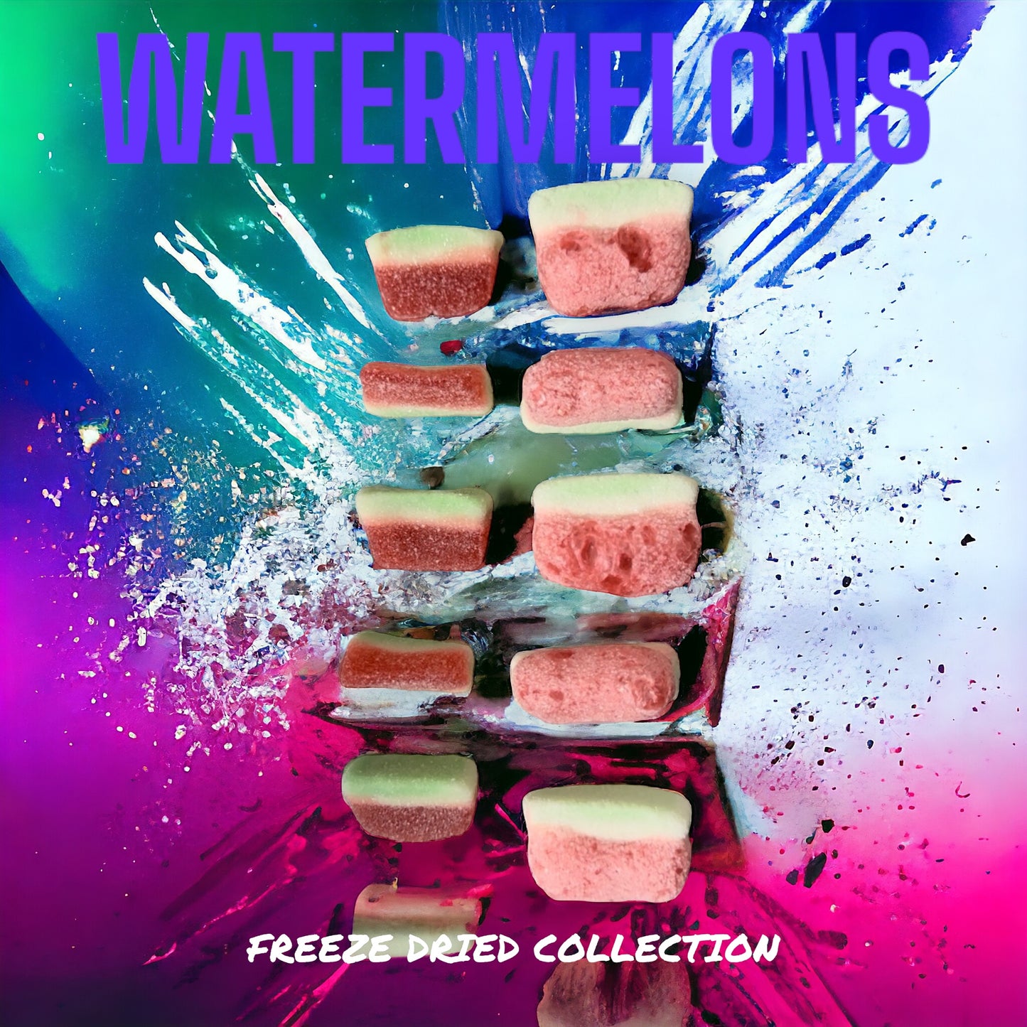 Fizzy Watermelon flavoured Freeze Dried Sweets Slices
