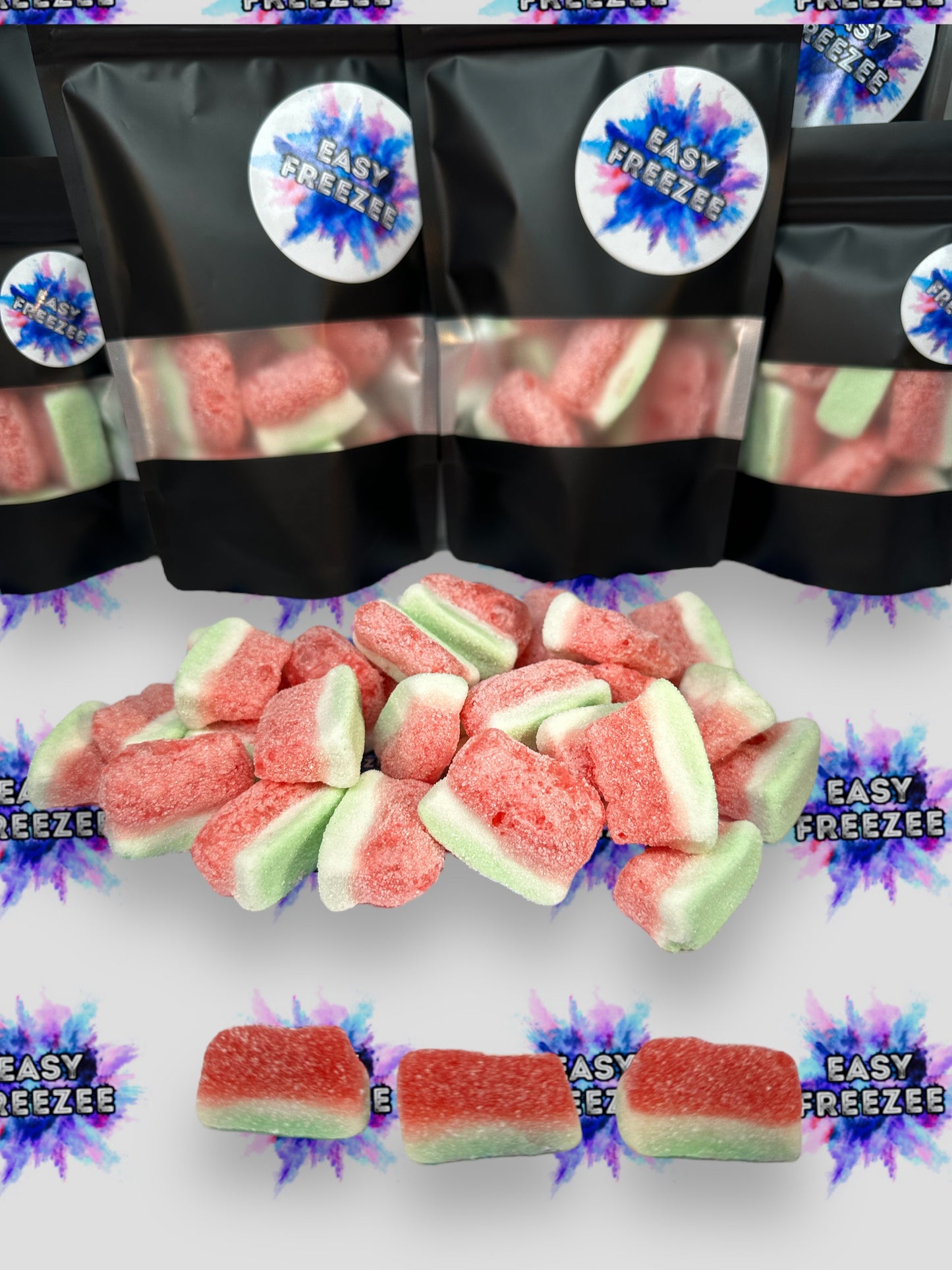 Fizzy Watermelon flavoured Freeze Dried Sweets Slices